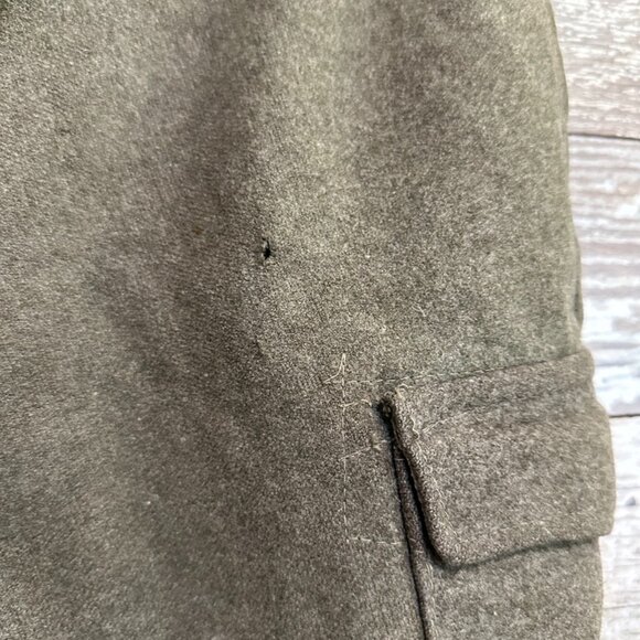 Vintage WWII 40s Wool Military Army Green Cargo Pants w/ Leather Ankle Straps - Picture 8 of 9